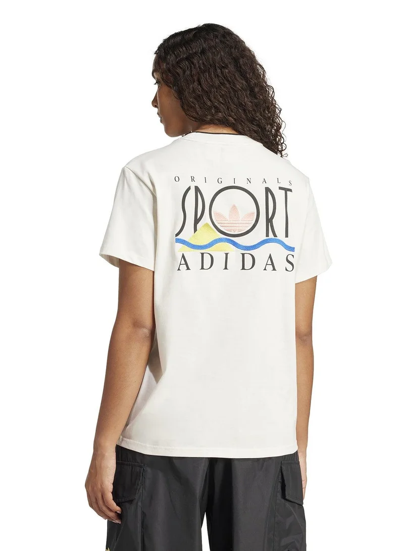 تيشيرت Graphic adidas Sports Loose 3-Stripes