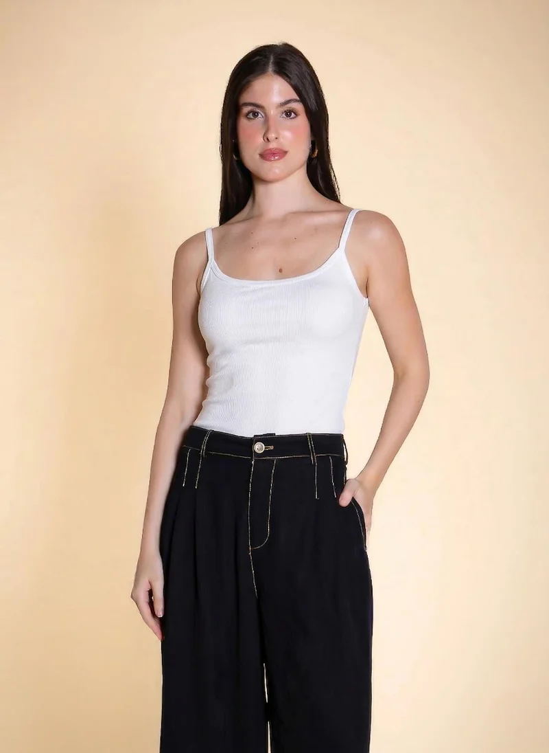 Soft Padded Tank Top White
