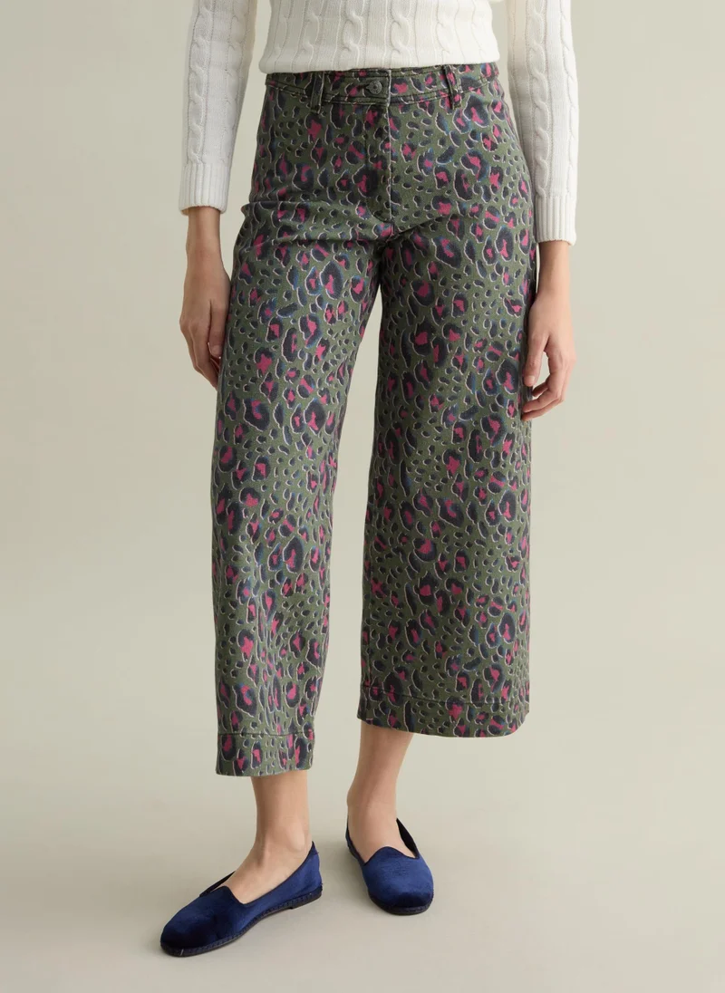 OVS Animal Print Wide-Leg Trousers