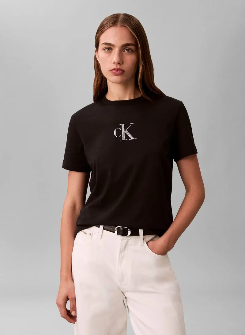 Foil Monogram Logo T-Shirt Black