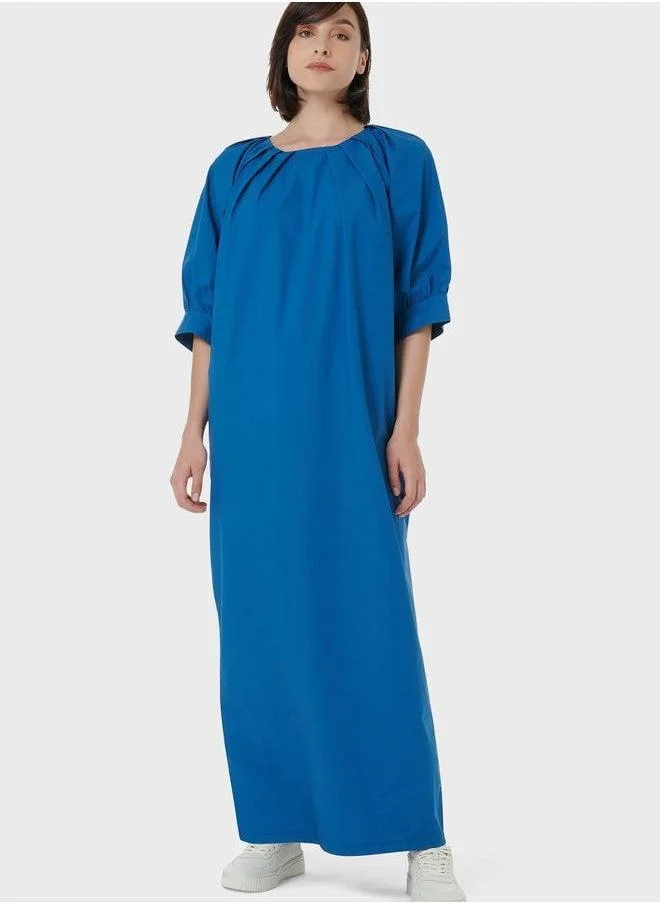 Pleated Neckline Kaftan