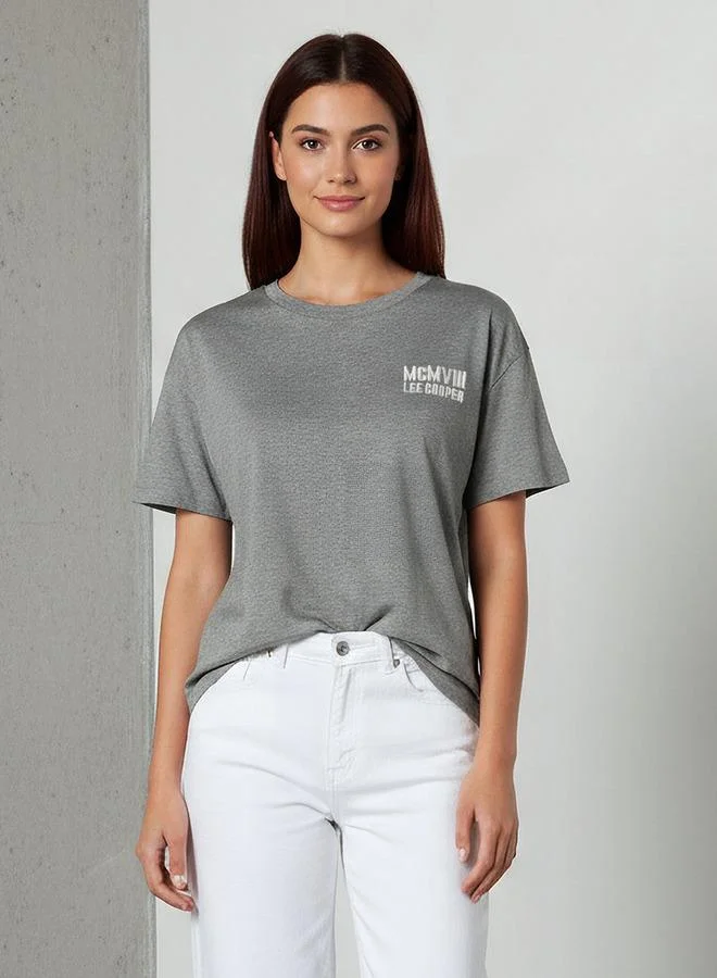 Lee Cooper Printed Cotton T-shirt Grey
