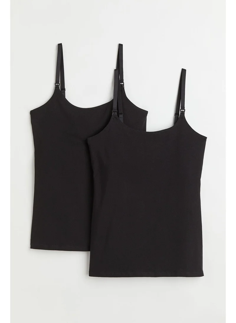 MAMA 2-Pack Nursing Tops Black