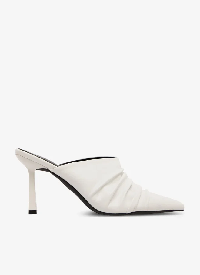 Open Back High Heel Pumps White