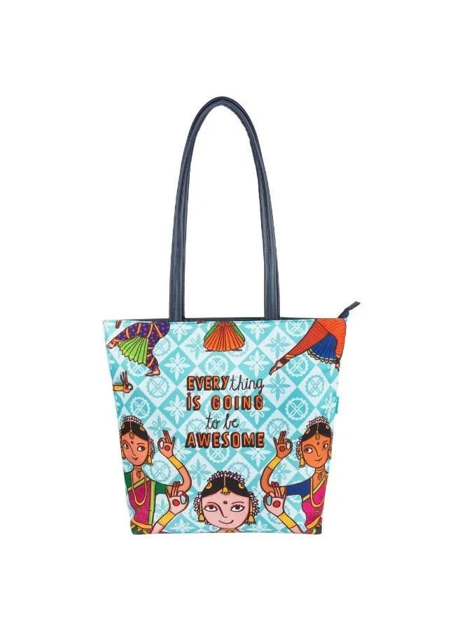 Teal By Chumbak Dance Vibes Tote Bag Teal