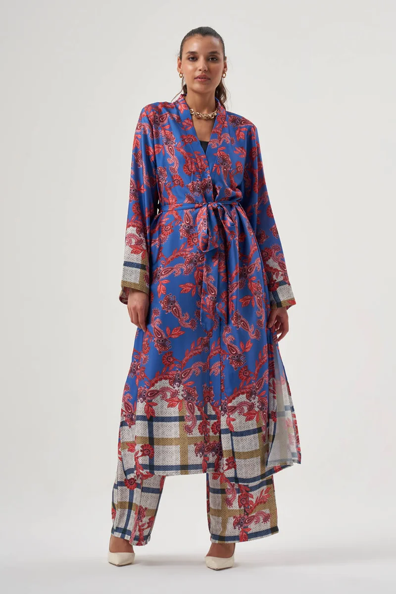 Patterned Kimono Brown