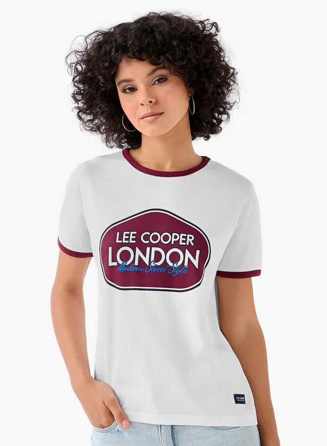 Lee Cooper Logo Print Cotton T-shirt White
