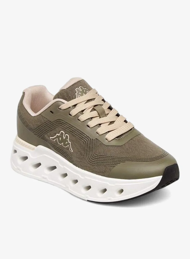 Women's Striped Lace-Up Sports Shoes Olive