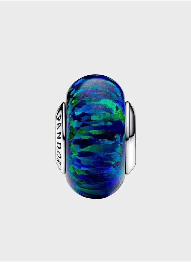 Pandora Sterling Silver Opalescent Glass Charm, Green, Jungle Collection – image 2