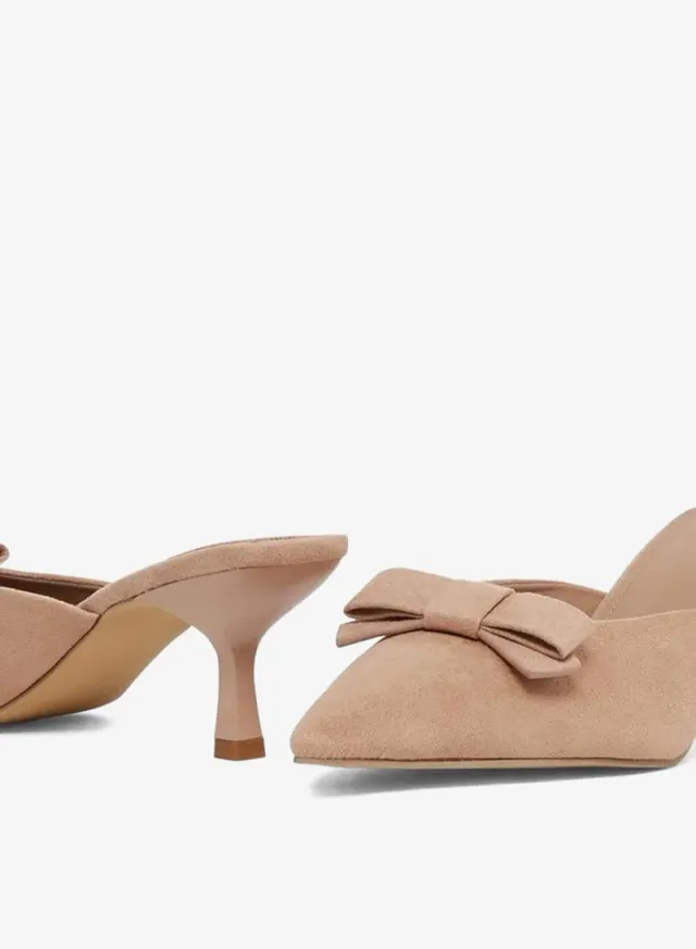 Bow Detail Mules Tan – image 4