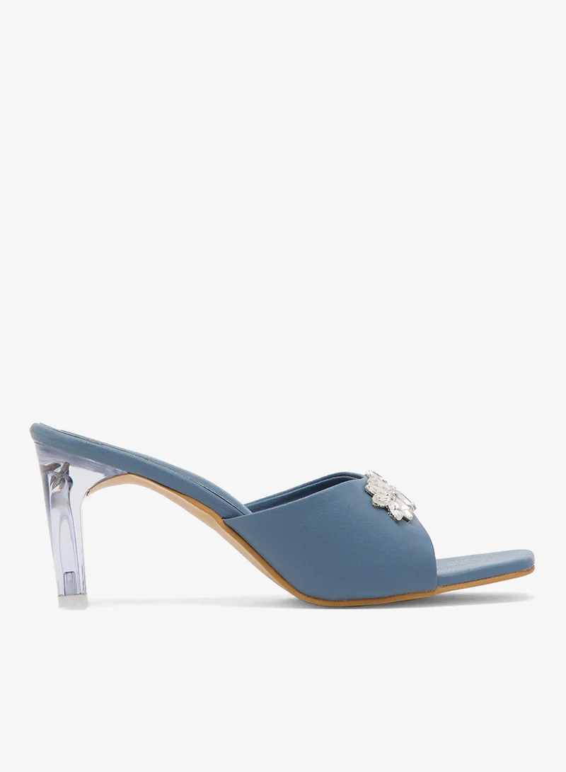 Bow High Heel Sandals Blue