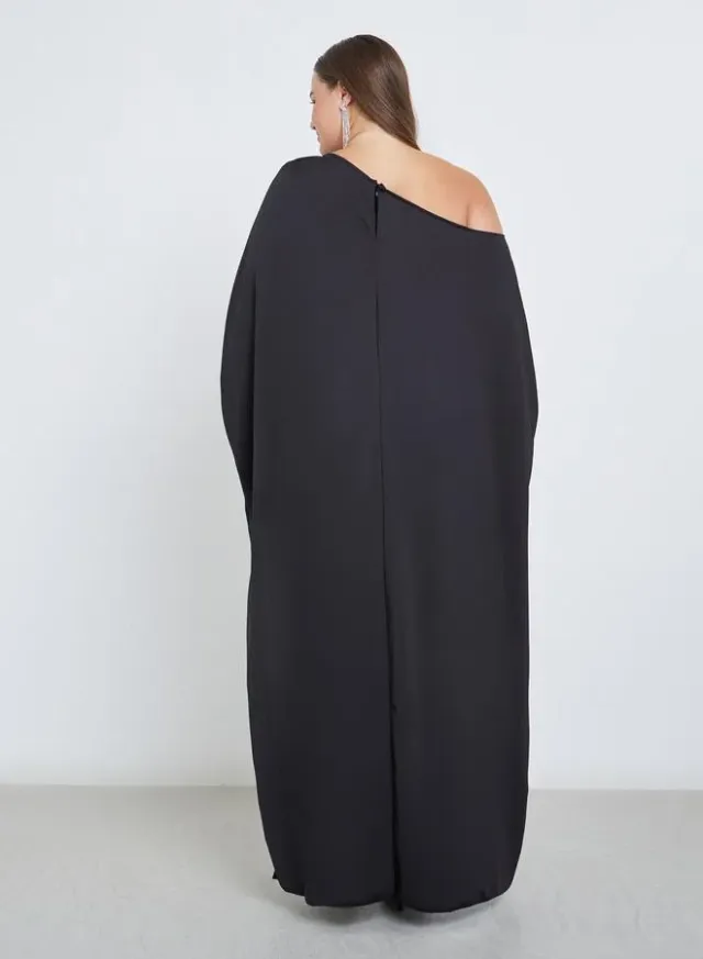 Plus Size Cape Sleeve Slit Maxi Dress – image 5