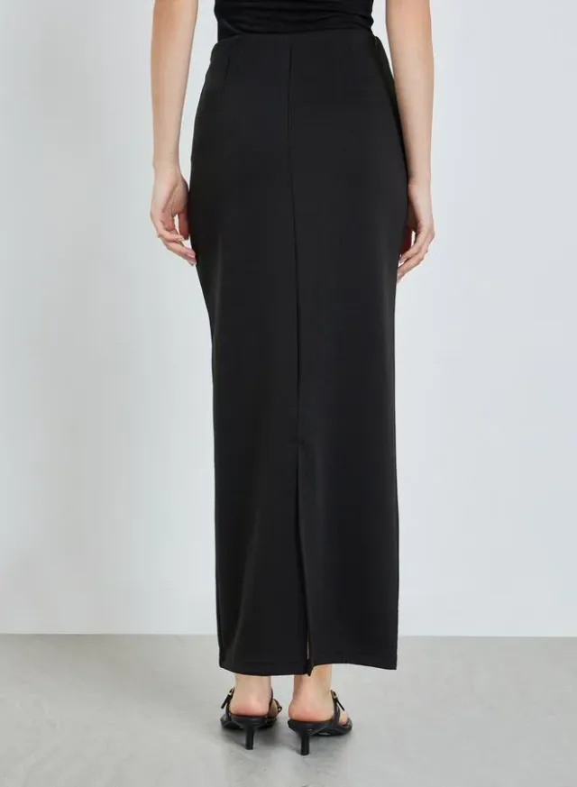 Straight Slit Maxi Skirt Black – image 3