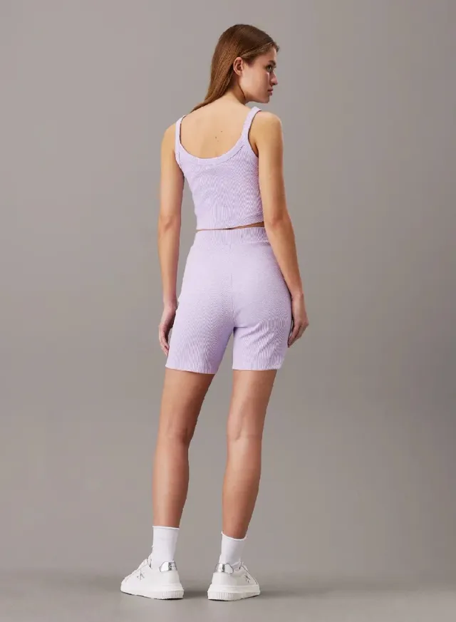 Calvin Klein Women's Slim Fit Ribbed Cotton Shorts - Light Orchid – image 2