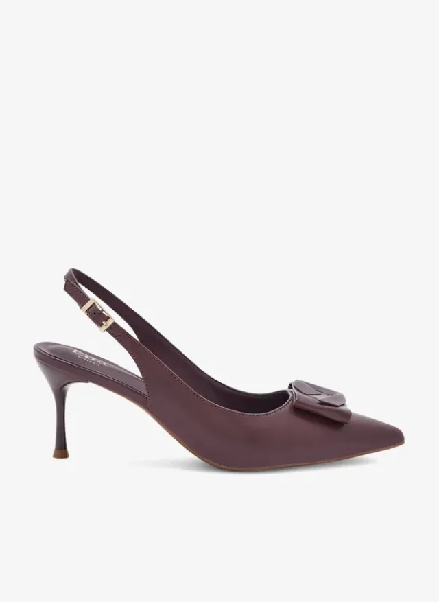 Trim Detail Slingback Pump Burgundy