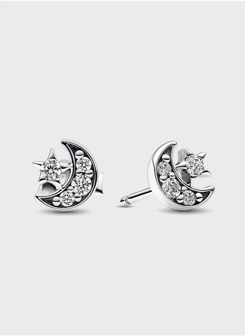 Moon & Star Stud Earrings