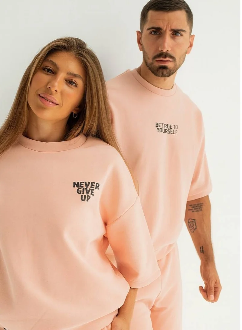 Short Sleeve Hoodie Pink