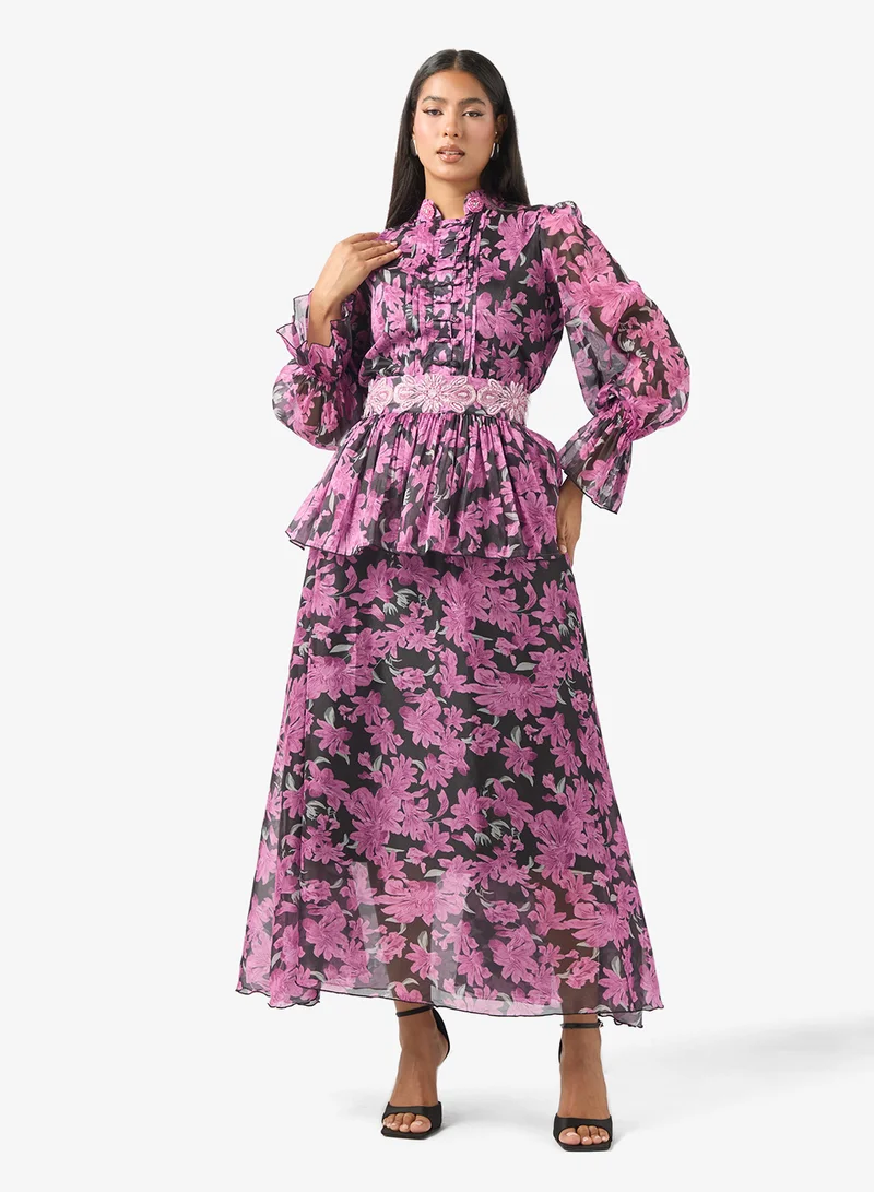 Monotone Print Dress Orchid