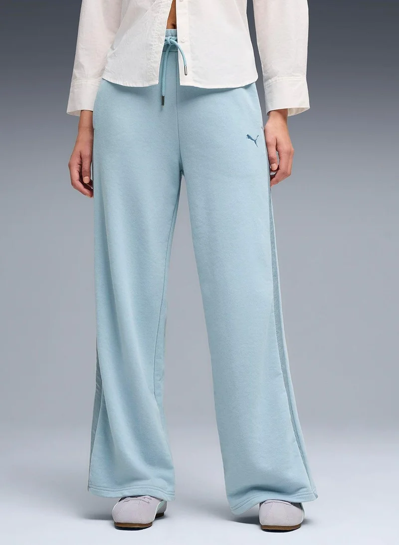 Her Comfort High-Waist Wide Leg Pants Light Steel Blue