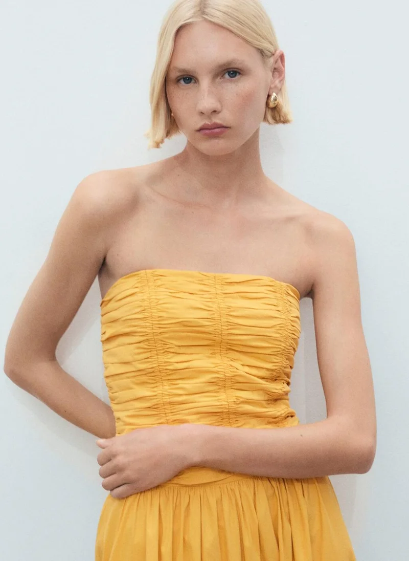 Ruched Strapless Tube Top