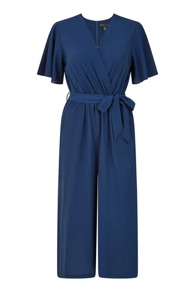 Casual Wrap Over Jumpsuit with Angel Sleeves - Floral Print – image 4
