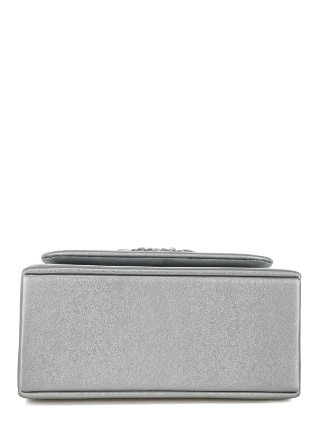 White Faux Leather Pearl-Handle Evening Bag – image 4