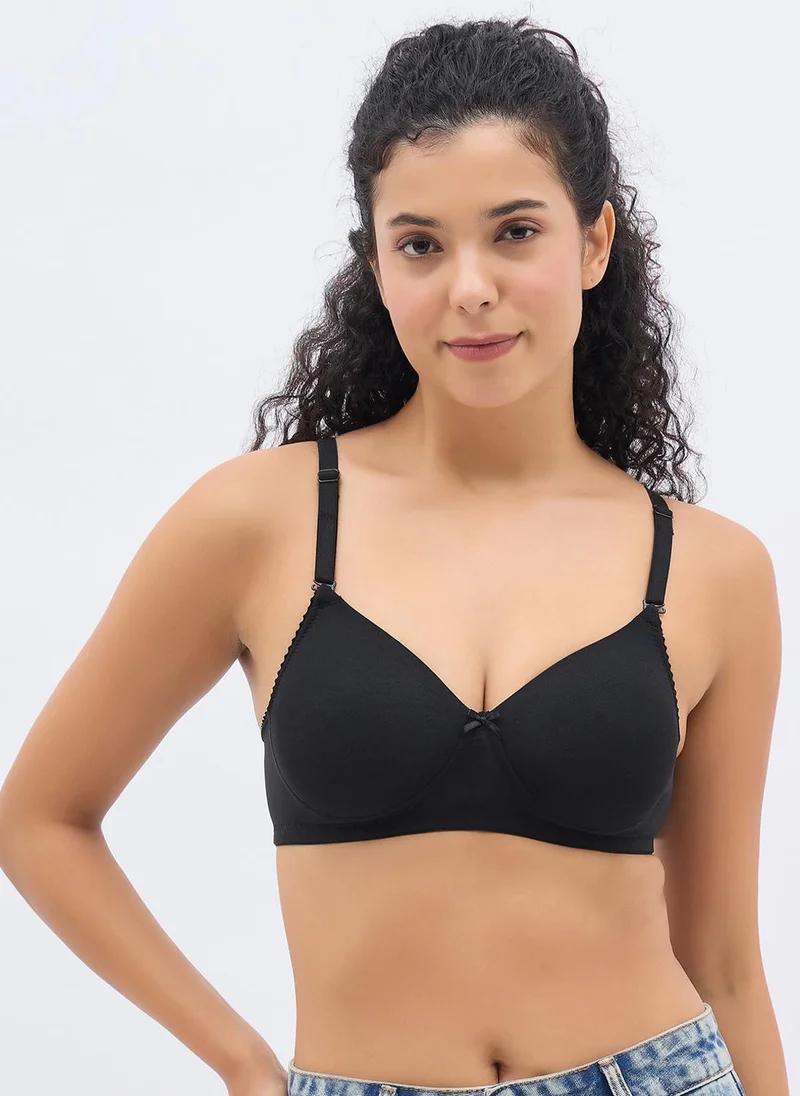Clovia Padded Multiway T-Shirt Bra Black