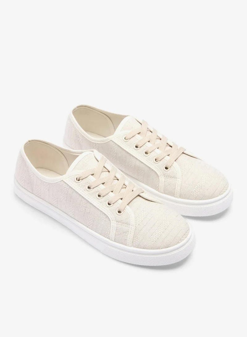 Linen Slip-On Trainers Beige