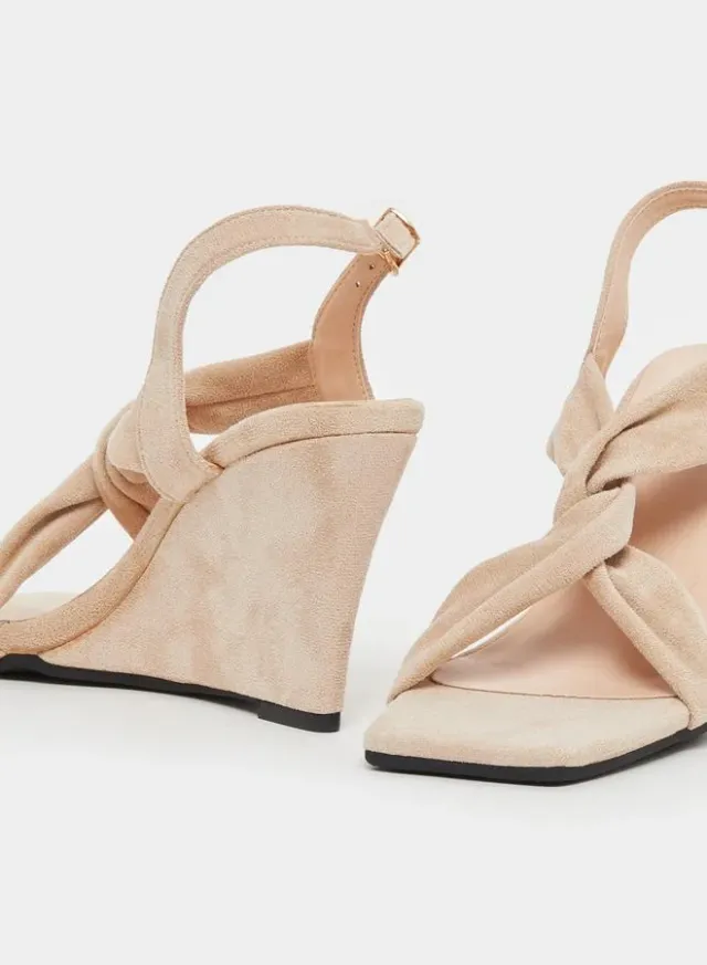 Velvet Criss Cross Wedge Sandals – image 4