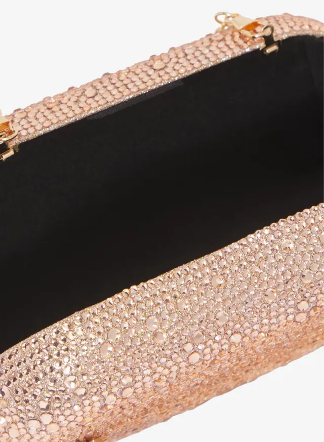 Shimmer Metallic Clutch With Gold Accent Statement – image 6