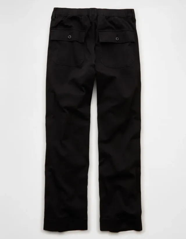 Low-Rise Relaxed Fit Stretchy Cotton Pants - Onyx Black – image 5
