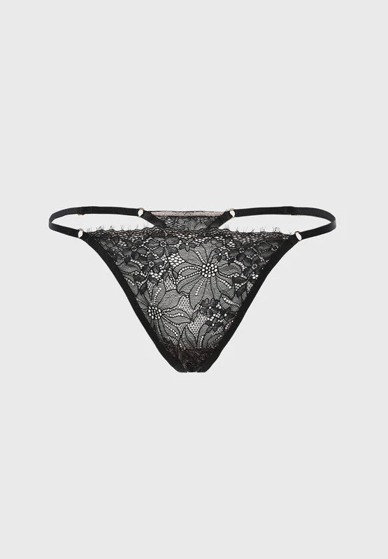 Isla & Evie Everyday Lace String Panty Black