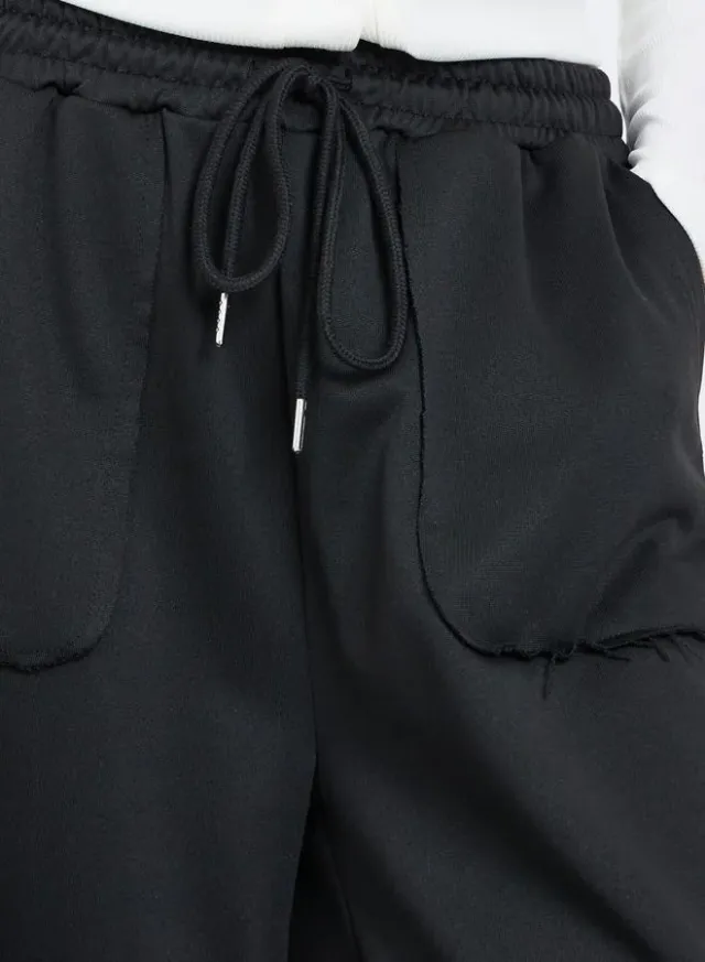 Wide Leg Drawstring Joggers Grey – image 3