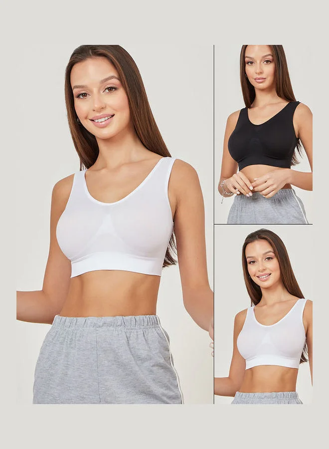2-Pack Seamfree Non-Padded Comfort Crop Top White