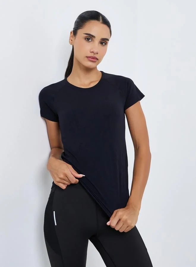 Women's Seamless Contour Detail Top Black