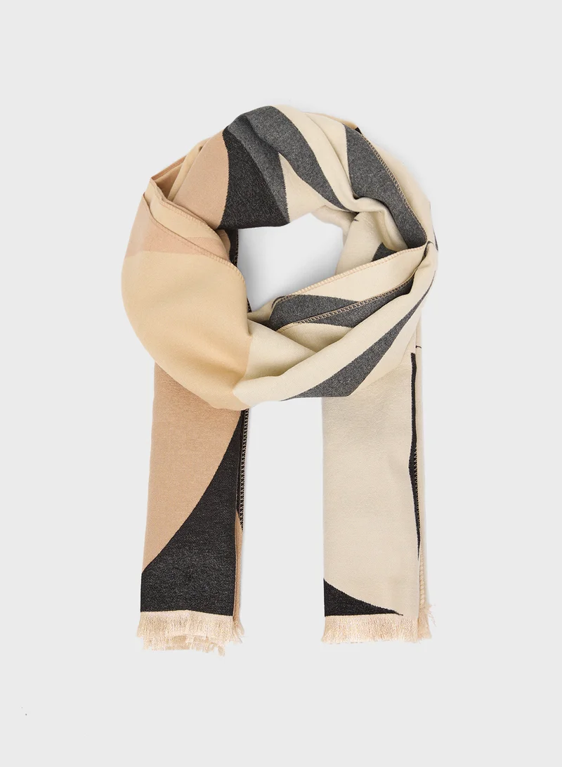 Light Weight Long Striped Winter Scarf