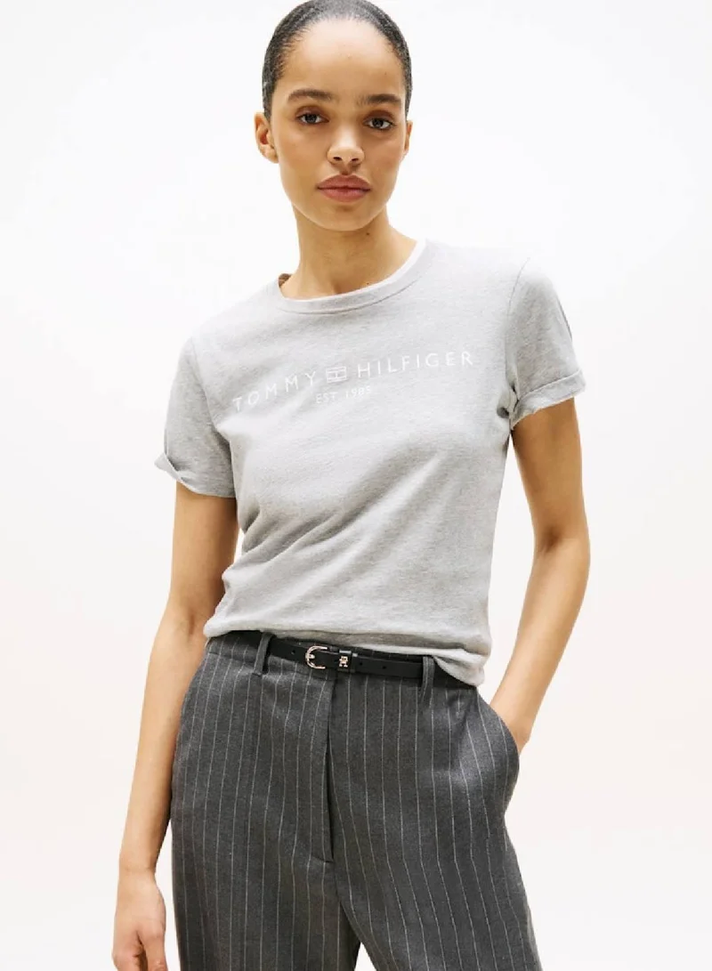 Modern Corp Logo Flag T-Shirt Light Gray