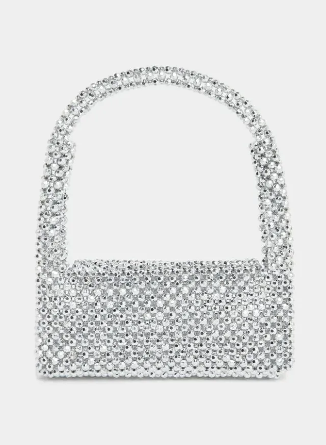 Silver Beaded Acrylic Evening Handbag for Women – image 4