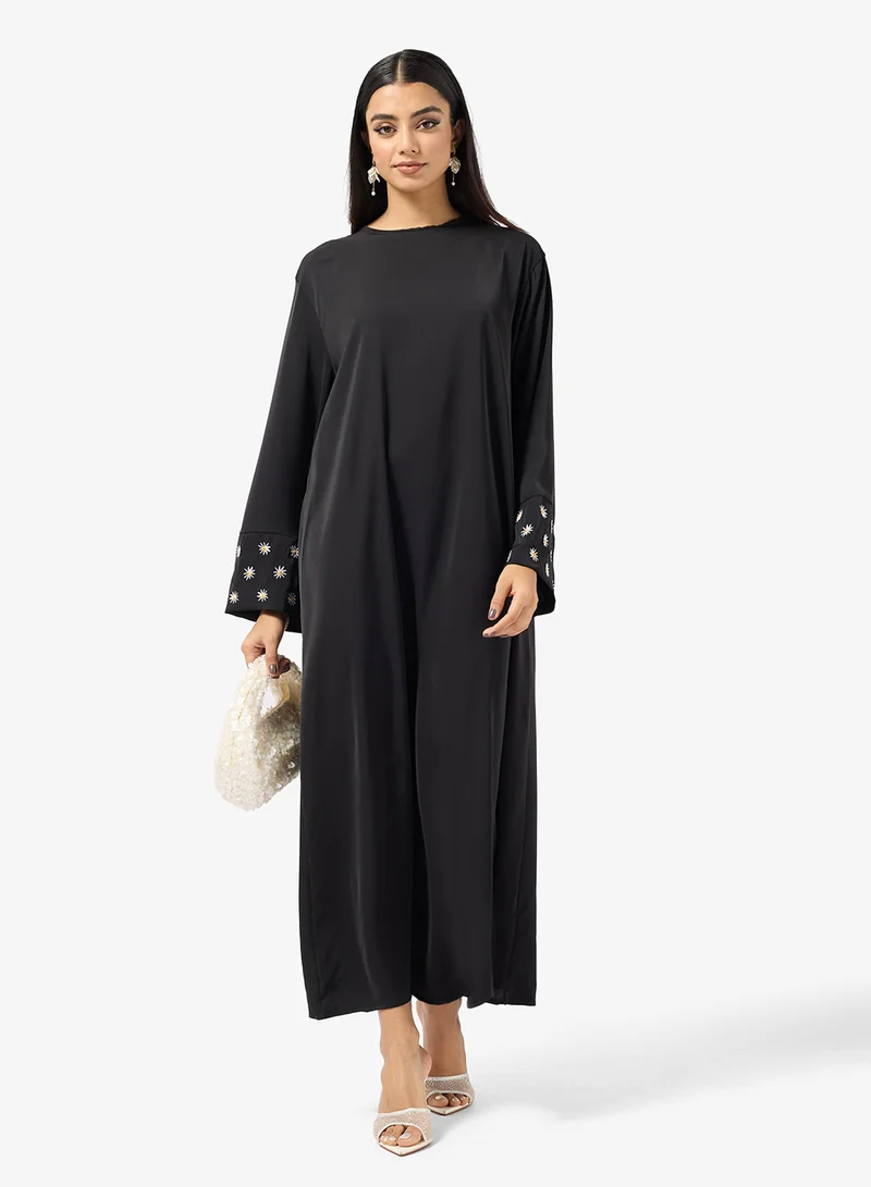 Embroidered Sleeve Abaya
