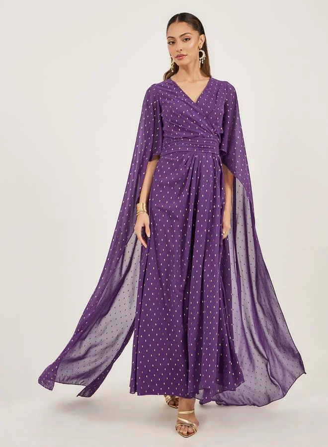 Lace Sleeveless A-Line Maxi Dress Deep Purple