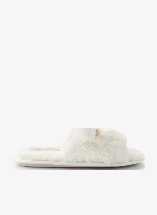 Women's Ear Applique Slippers Beige
