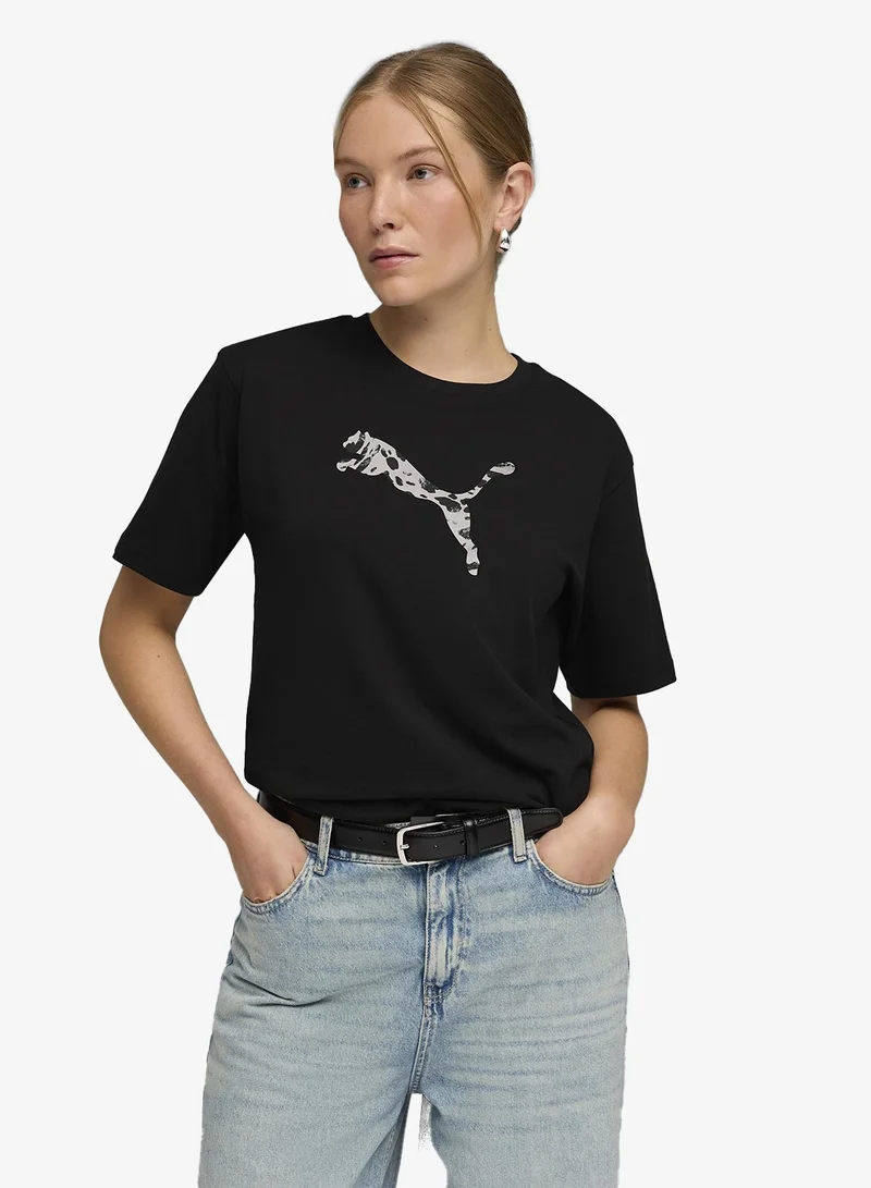 Animal Graphic Relaxed T-Shirt Black