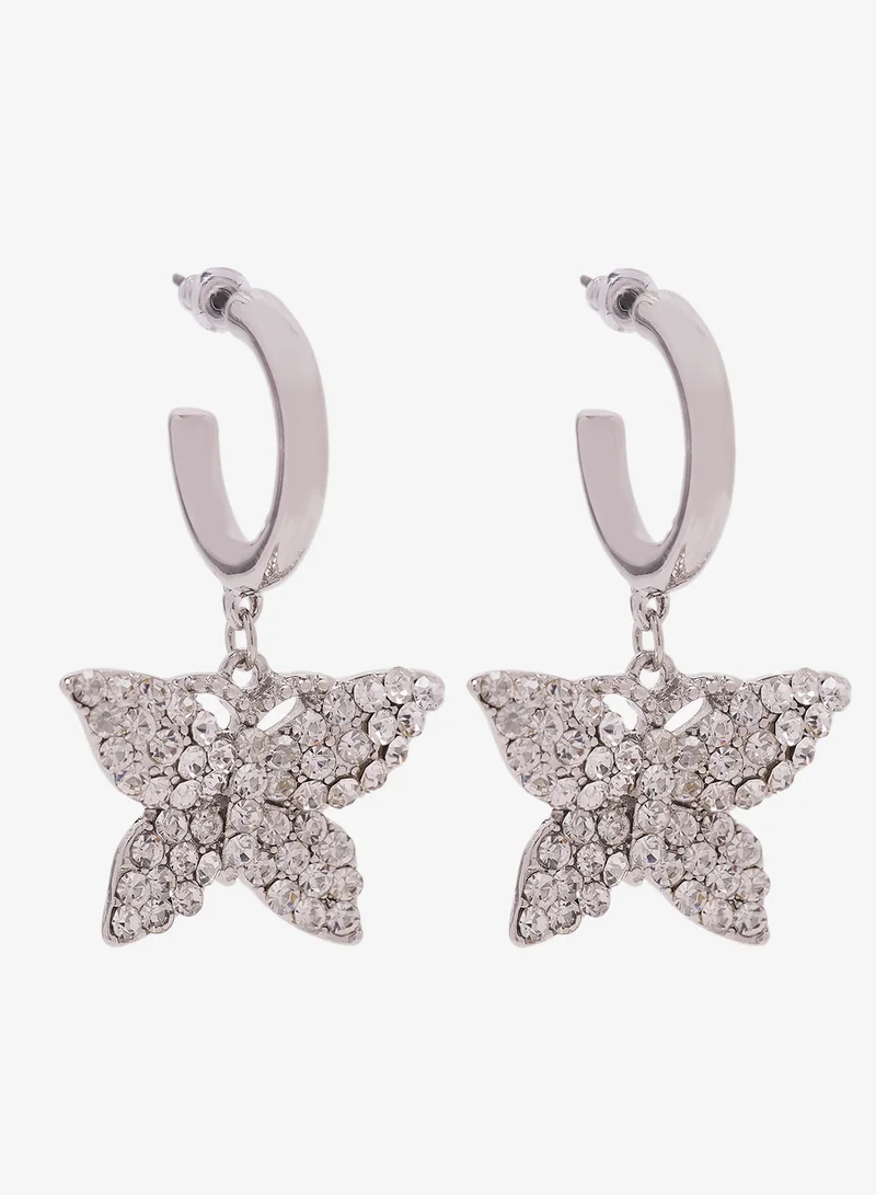 Rhinestone Butterfly Earrings