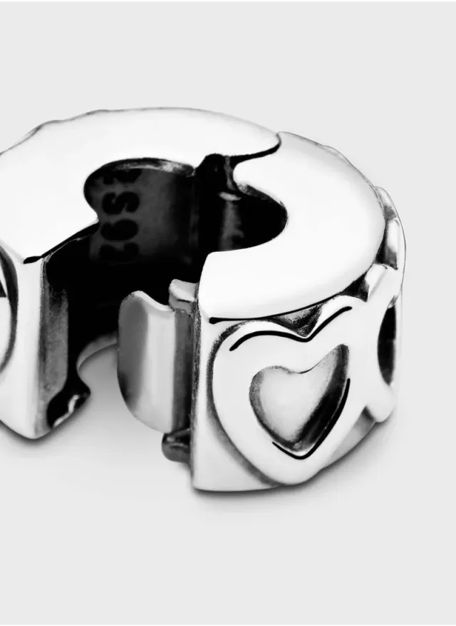 Sterling Silver Pavé Cubic Zirconia Clip Charm for Bracelet – image 4