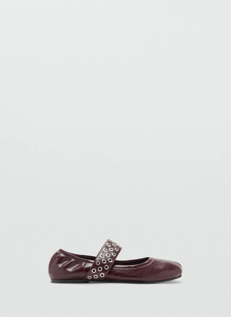 Eyelet Leather Ballet Flats