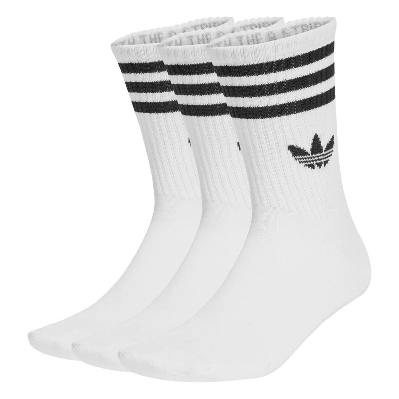 جوارب كرو Adidas Originals 3S عبوة من 3 أزواج أبيض