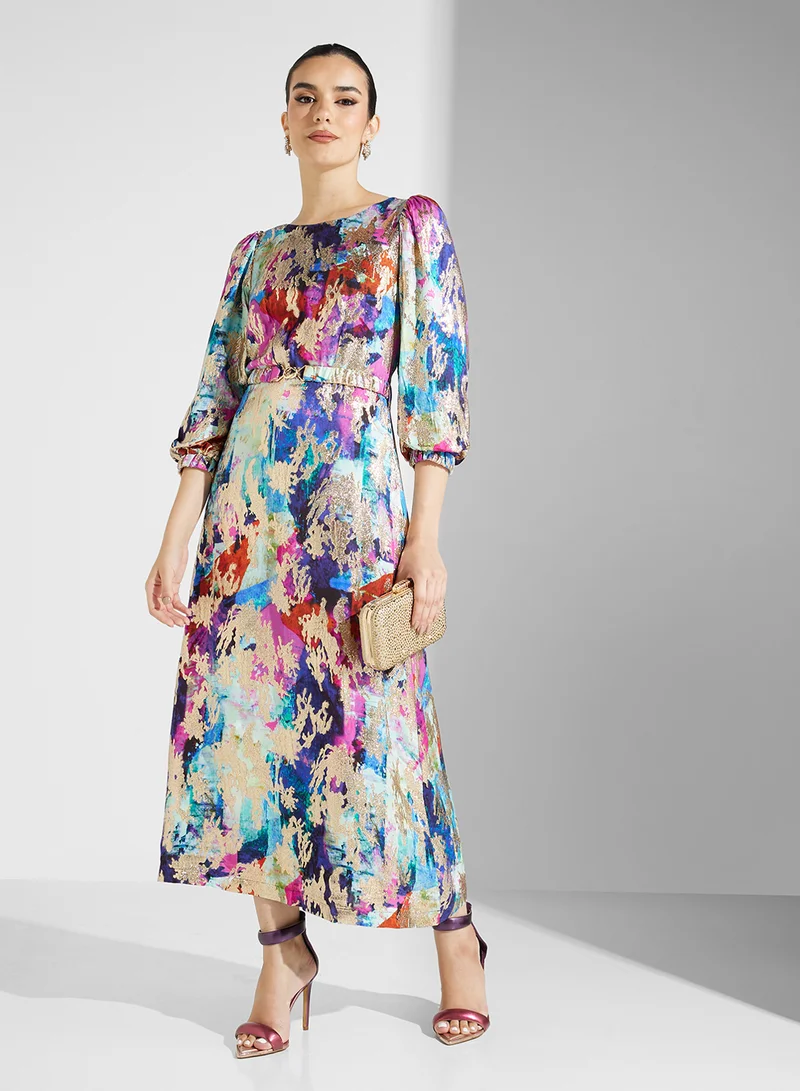 Watercolor Print Dress