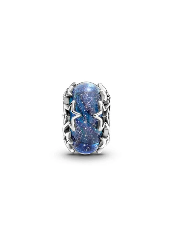 Star Murano Charm Blue