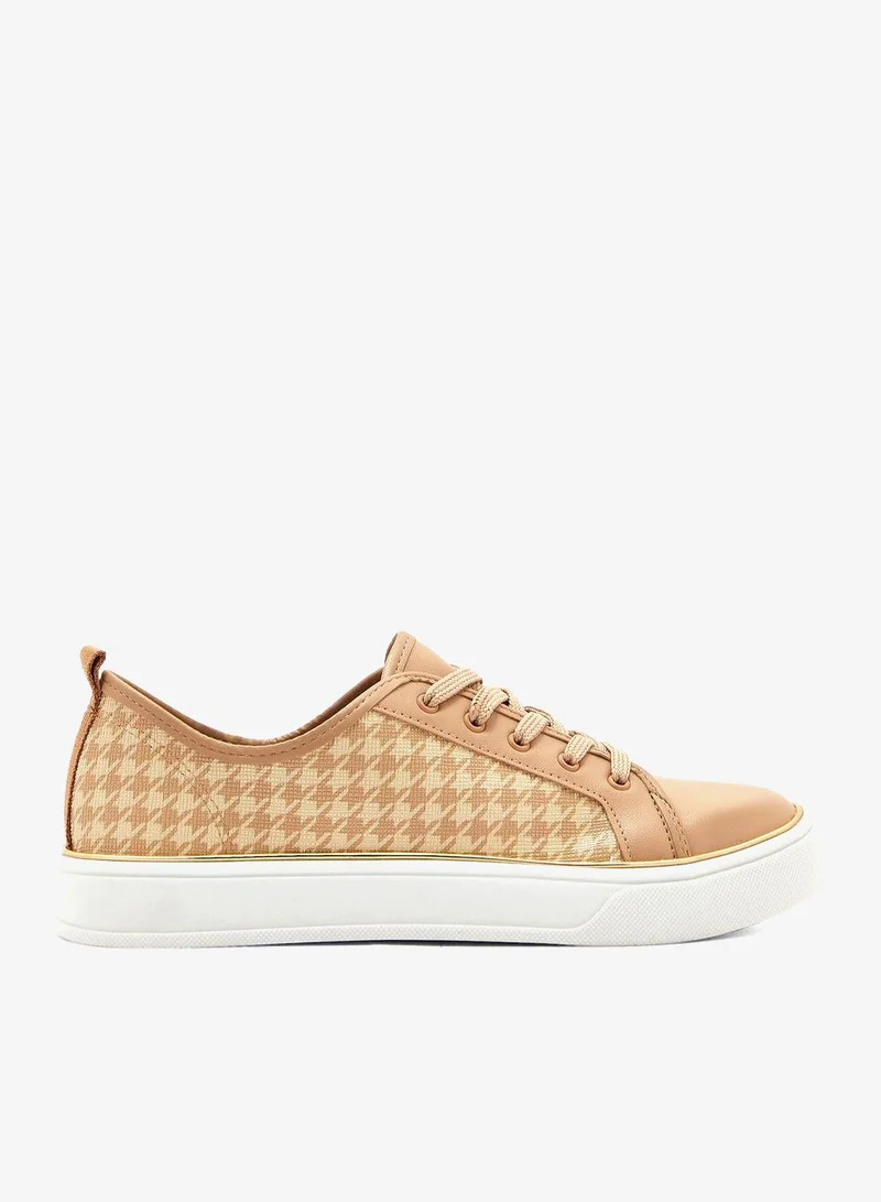 Women's Comfort Lace-Up Sneakers Beige