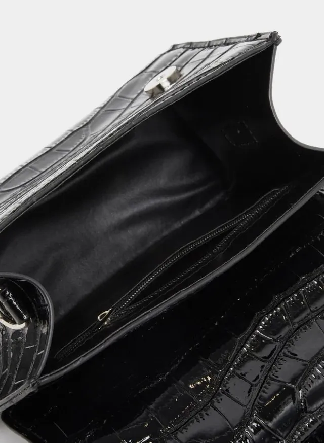Styli Croc Top Handle Handbag with Chain – image 4